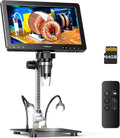 Digital microscope with 10.1-inch screen, stand, two side lights, remote control and memory card