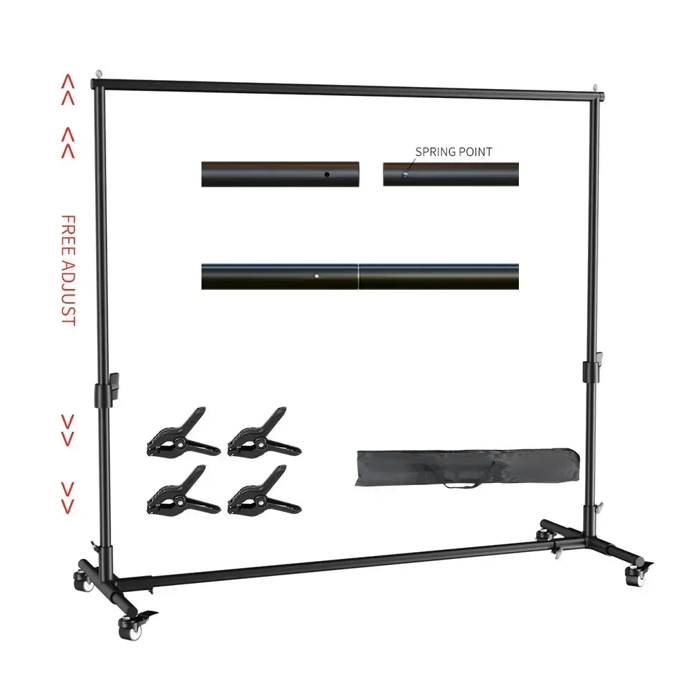 Adjustable Photography Backdrop Stand Support System, 2–3m Width – 2000x2000