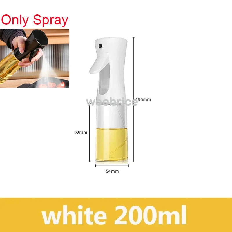 2-in-1 Kitchen Oil Spray Dispenser, 500ml Refillable Spray and Pour Bottle – white 200ml-spray