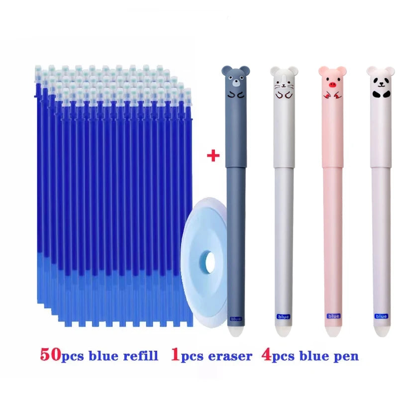 55-Piece 0.5mm Erasable Gel Pen Refill Set – 55pcs blue set D