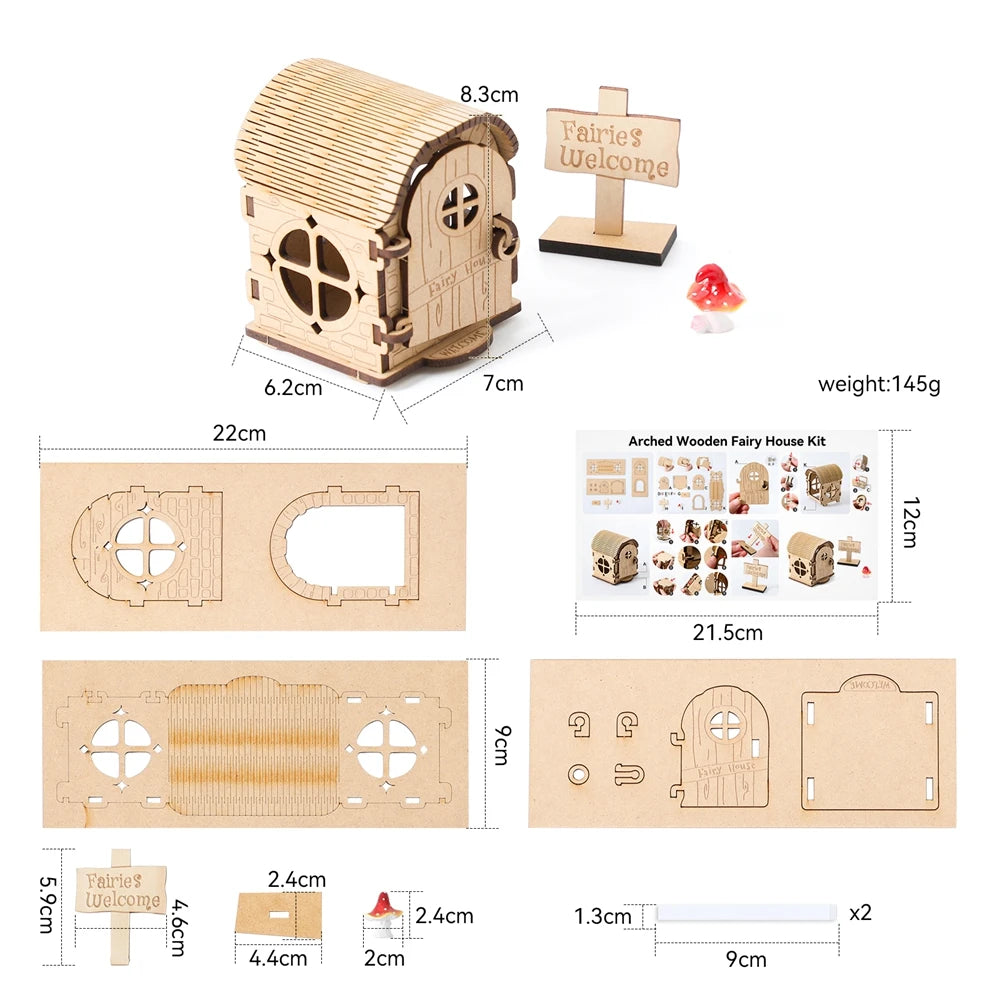 Wooden Fairy Elf Door Miniature Craft Decoration and Tooth Box – Elven House