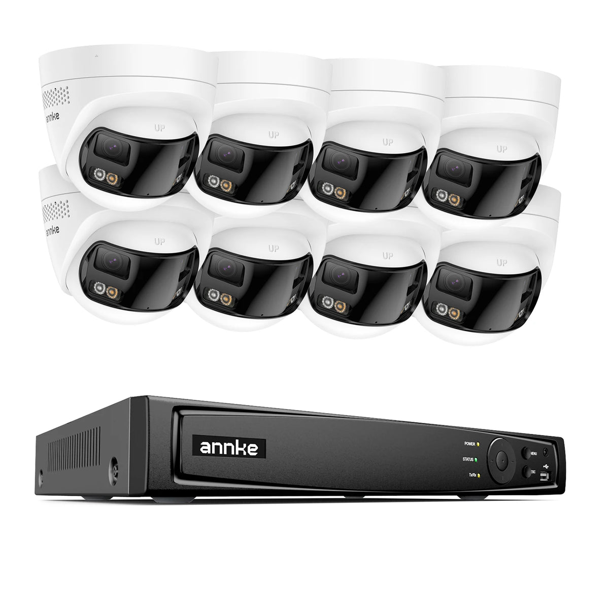Annke 4K 180° Dual Lens Security Camera System with Human/Vehicle Detection – 8pcs With NVR