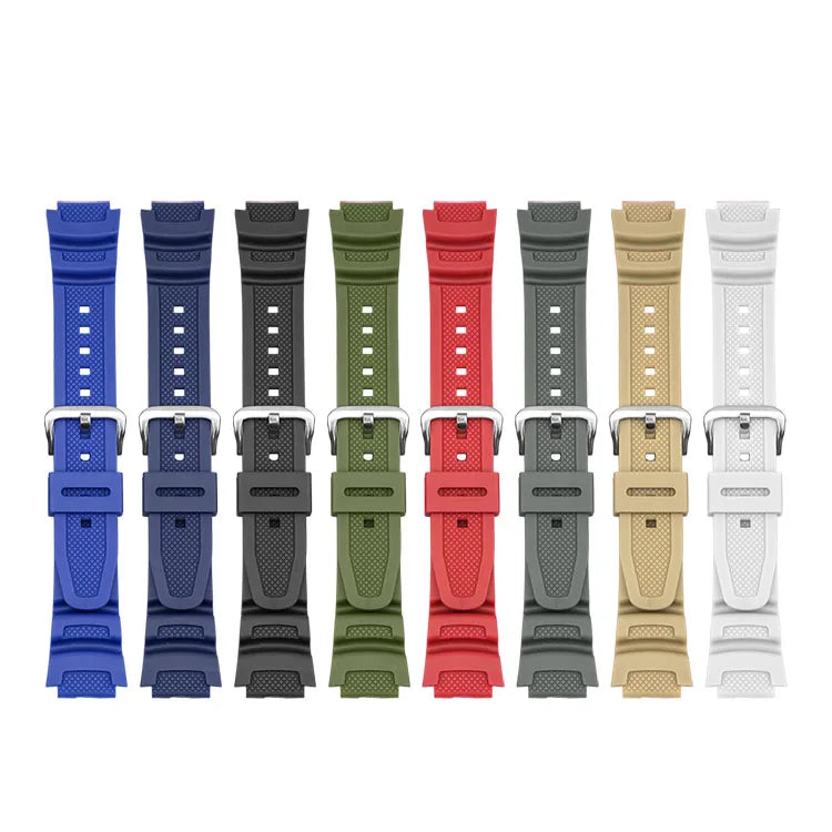 Set of colourful silicone watch replacement straps in various shades
