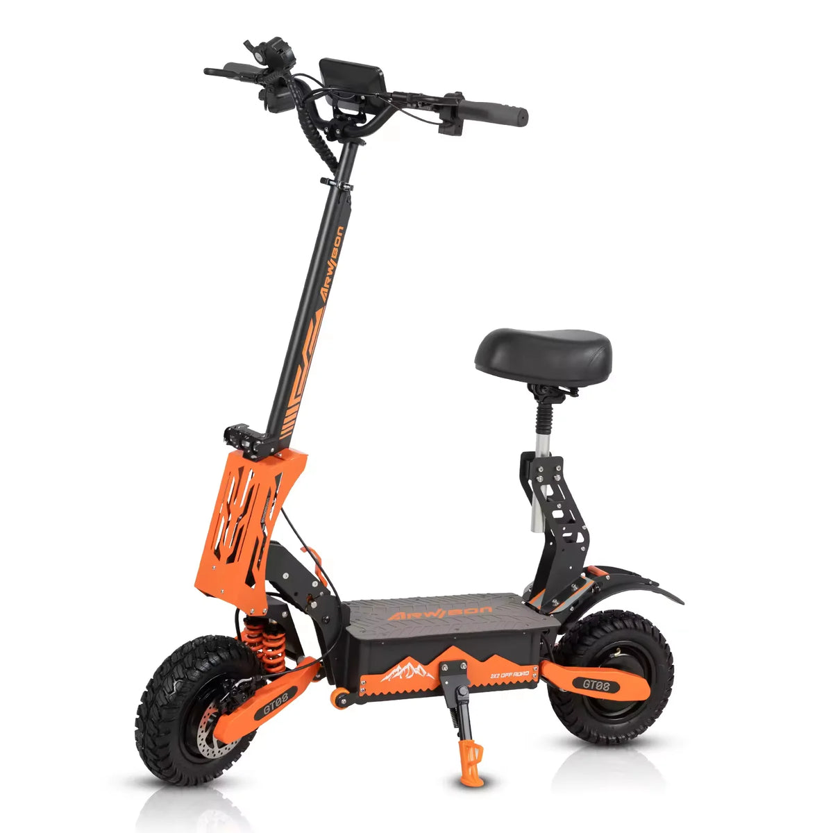 Arwibon GT08 Electric Scooter, 5600W Dual Motor, 46 MPH, 60V 27Ah – Yellow