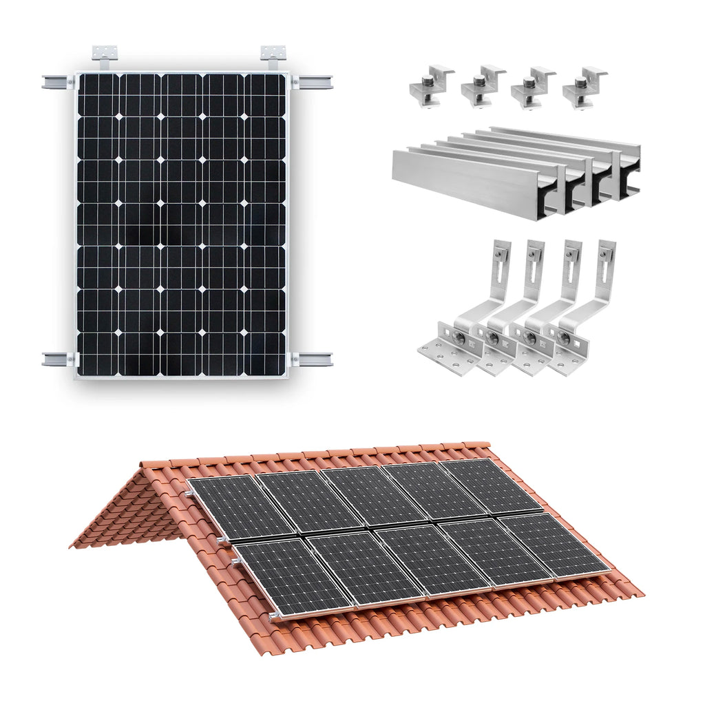 Solar Panel Roof Mounting Bracket Kit for Glazed Tile & Brick Roofs – 4 PCS