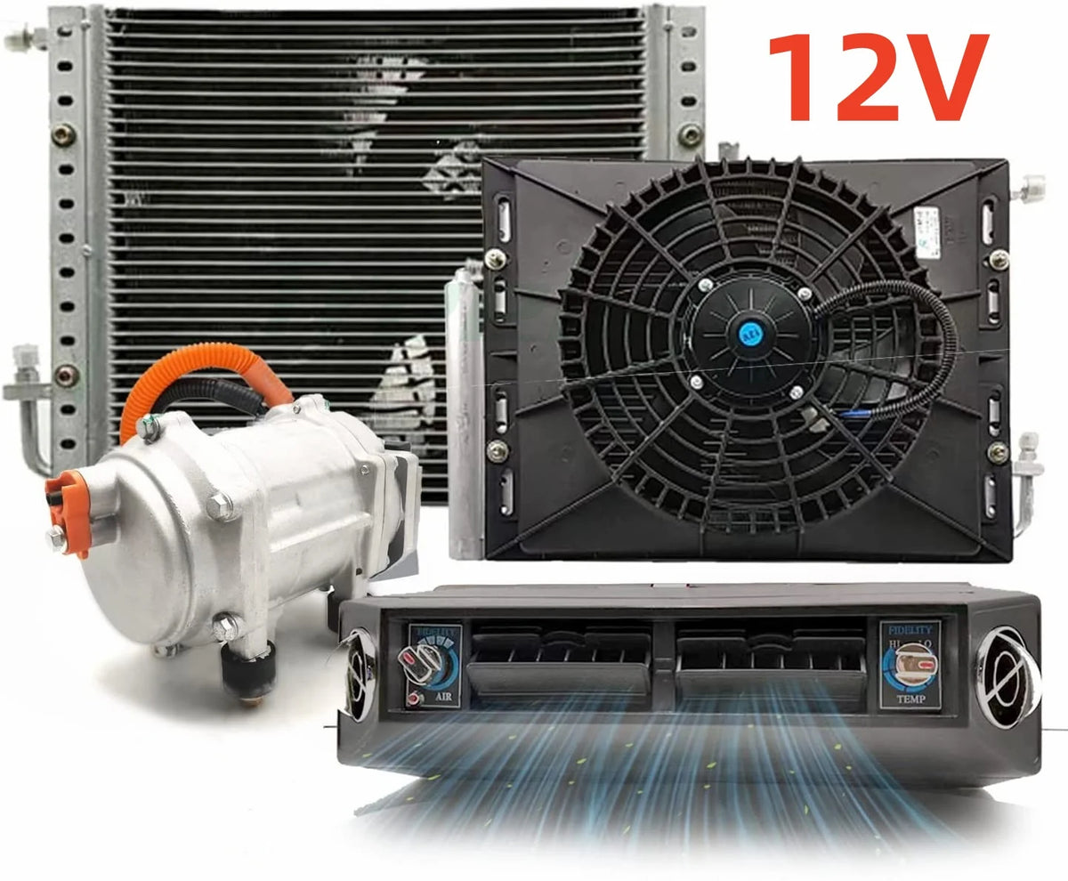 Treeligo 12V Electric Automotive Air Conditioner, 10500BTU Parking AC Kit – 12V Model2 Heat Cool