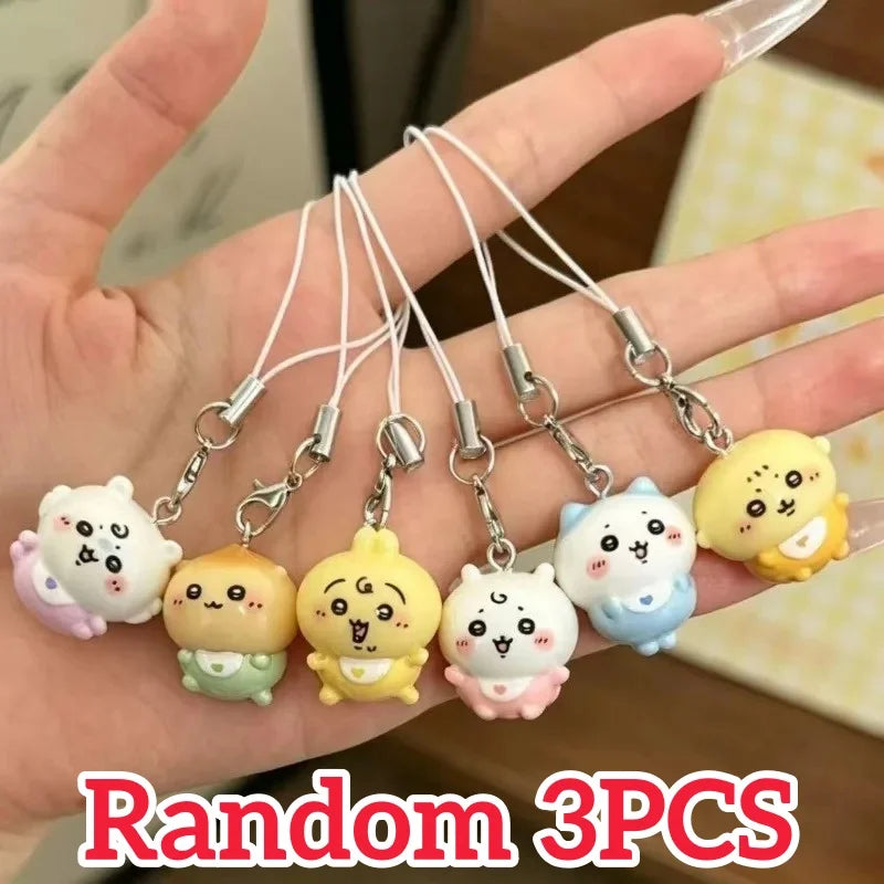 36-Piece Chiikawa Resin Mini Charms for Phone, Keychain, and Backpack Decor – Random 3PCS