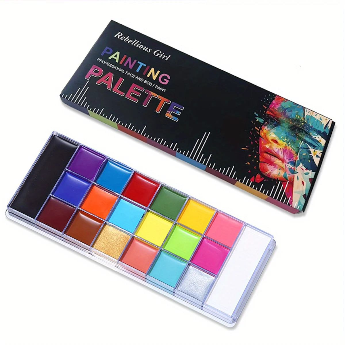 Professional Face & Body Paint Palette, 12 or 20 Color Oil-Based Set – 20 Colors Face Paint