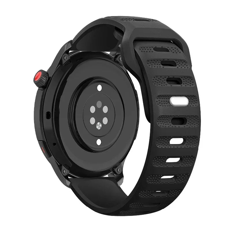 Silicone Watch Band for Samsung Galaxy, Huawei, and Garmin Watches – Black
