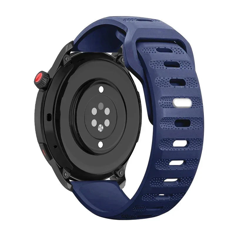 Silicone Watch Band for Samsung Galaxy, Huawei, and Garmin Watches – Midnight Blue