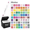 Ginflash Dual Head Alcohol-Based Art Markers - Brush & Chisel Tip – 80colors set