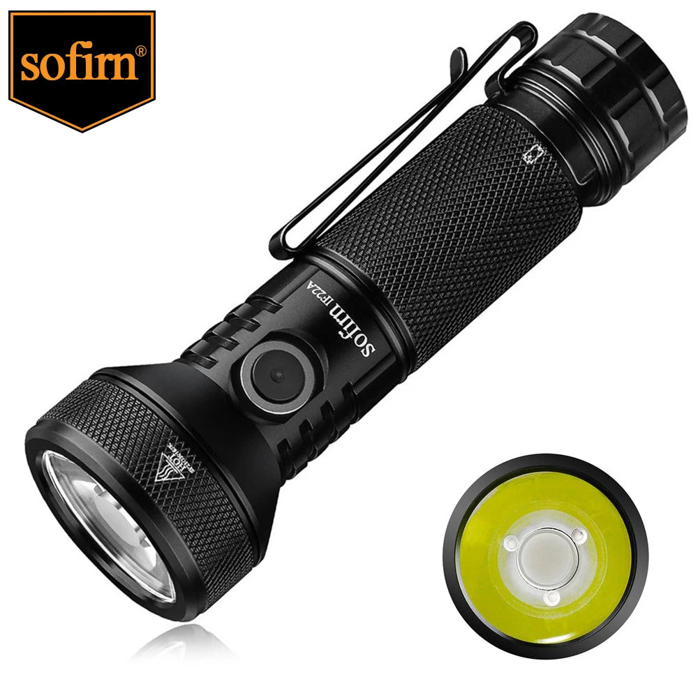 Sofirn IF22A LED Flashlight, 2100 Lumens, USB-C Rechargeable EDC Torch – IF22A Black