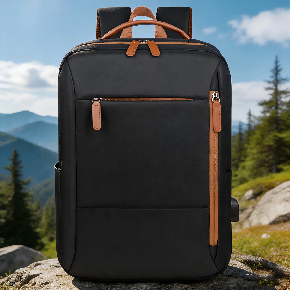 Ogehuafee Lightweight Nylon Commuter Backpack, 20–35L Capacity – Black