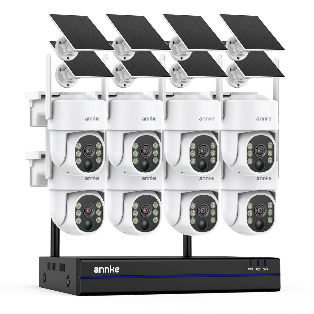 Annke 16CH Wireless PT Security Camera System, 4MP, 9000mAh Battery – 16CH NVR 8Pcs Camera