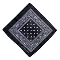 Paisley Bandana Head Square Scarf 55x55 cm – Black