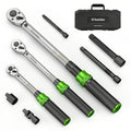 TaskStar 8-Piece Torque Wrench Kit, 1/4", 3/8", 1/2" Drive, ±3% Accuracy – Torque Wrench Kit