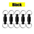 Magnetic Keychain with Metal Ring - Carbon Steel Anti-loss Holder – Black