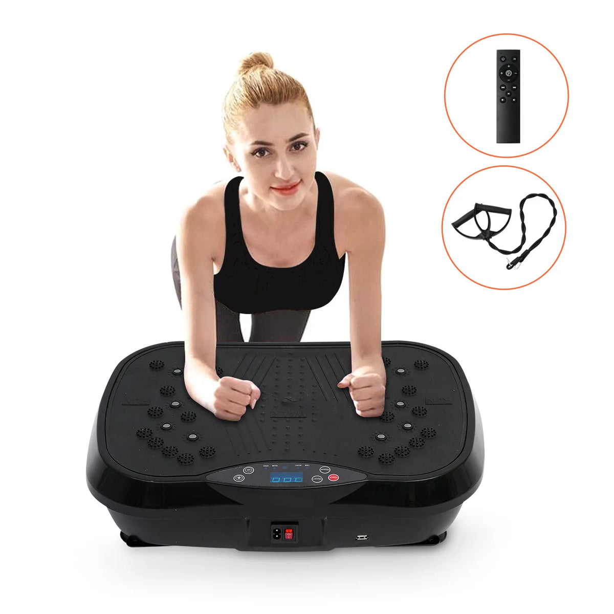 Vibration Plate Exercise Machine with 99 Speeds and Remote Control – Black Color