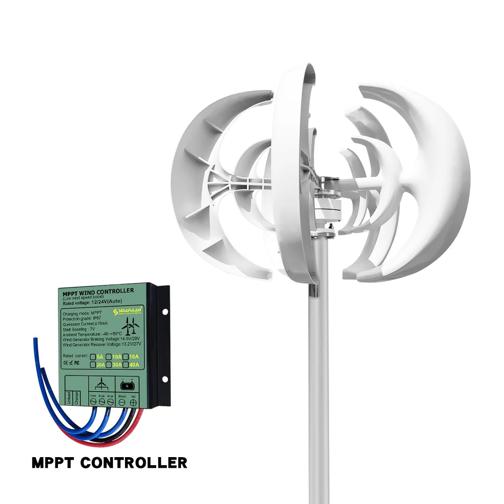 5000W 48V Vertical Axis Wind Turbine Generator with 3-Blade Design – With Free Controll