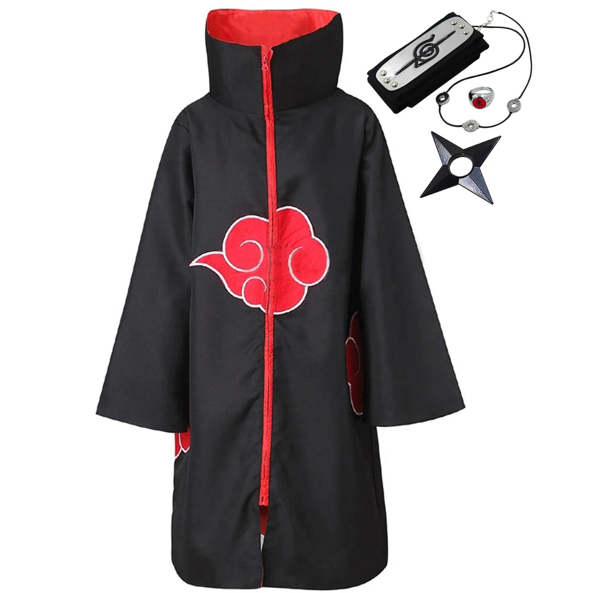 Akatsuki Uchiha Itachi Cosplay Cloak for Kids and Adults – Stand Collar Cloak