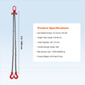SucceBuy 3T 2-Leg Chain Sling, 6 ft, G80 Steel Lifting Chain with Grab Hooks – 10mm