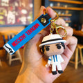 Michael Jackson PVC Keychain with Fabric Strap Figure – White
