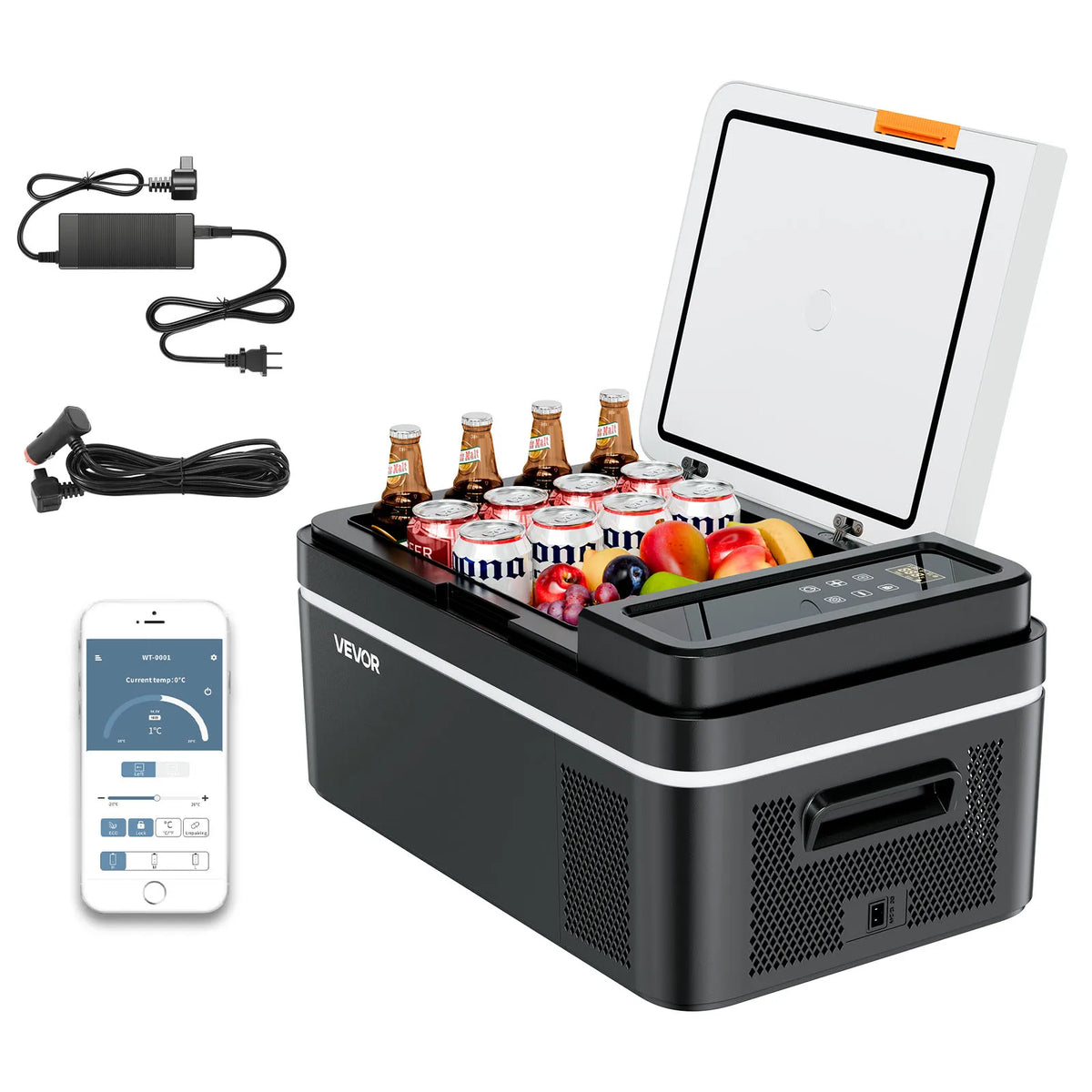SucceBuy portable electric car refrigerator with digital touch panel