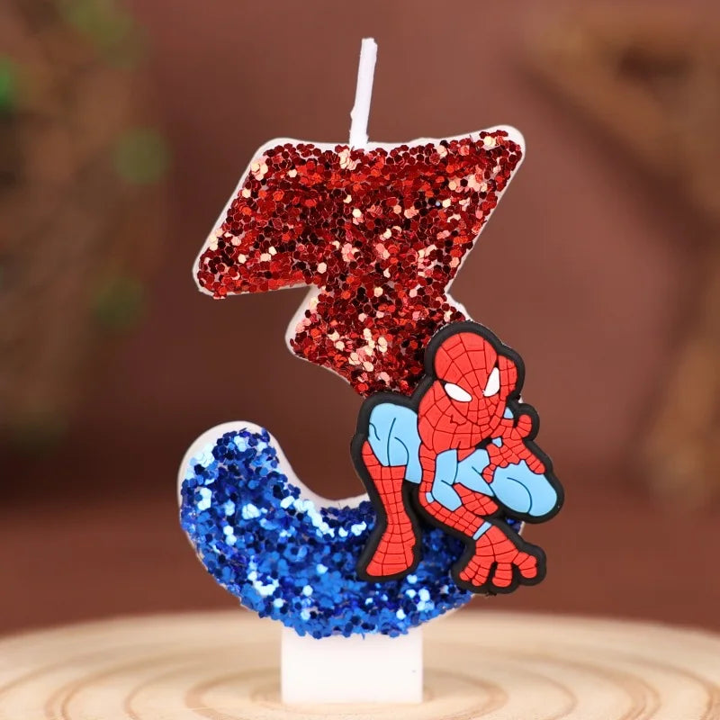 Spider-Man Number Birthday Cake Candle, 7.5 cm Cartoon Topper – 3