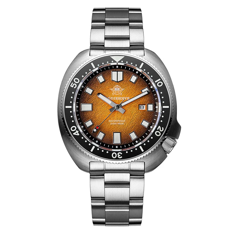 Addiesdive Men's 200m Waterproof Diving Quartz Watch, 43.8mm – Yellow