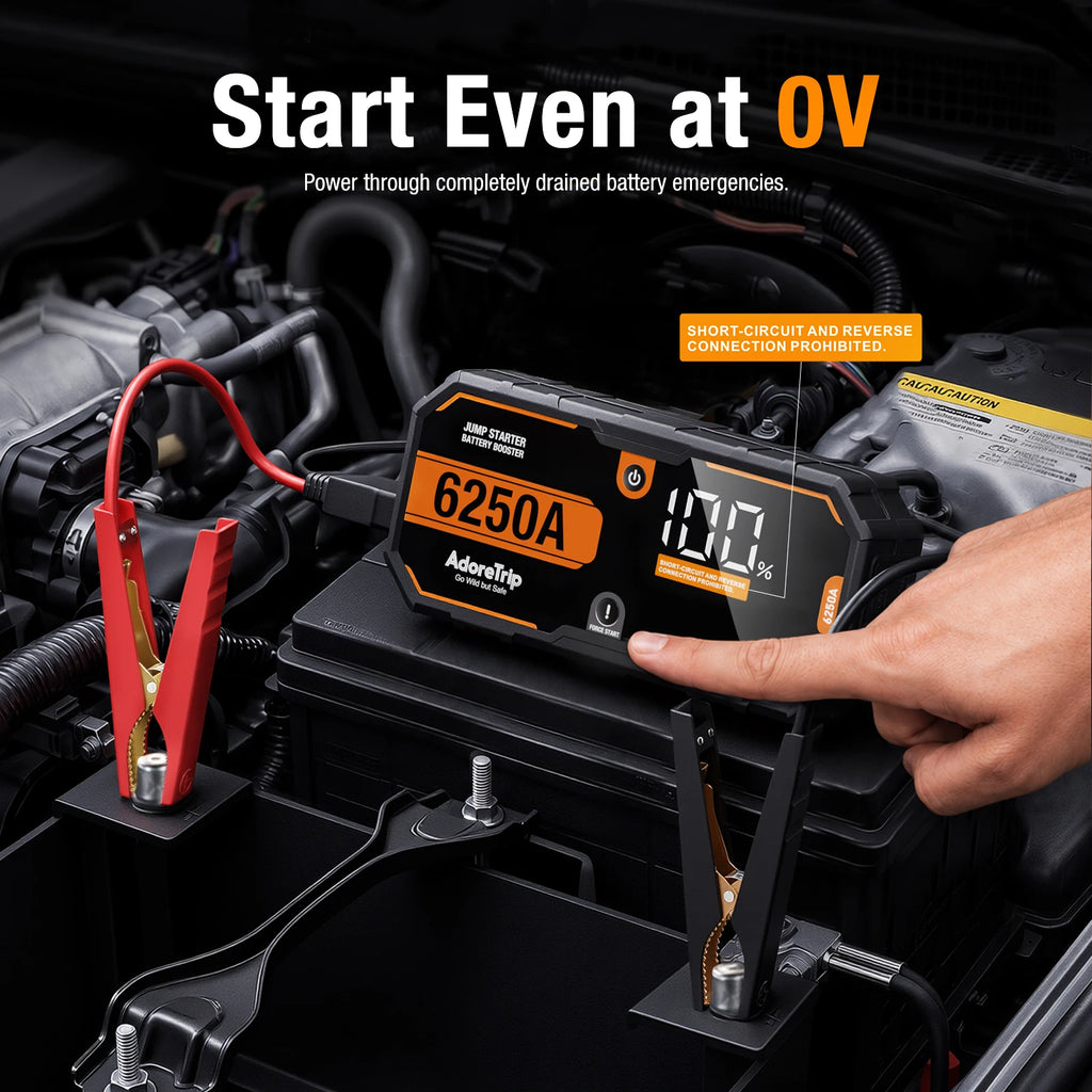 AdoreTrip 6250A 12V Portable Car Jump Starter Auto Battery Booster Power Bank Emergency Jump Pack Starting Device for 10.0L – view 4