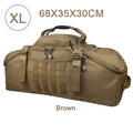 3-Way Waterproof Travel Duffle Bag - Backpack, Shoulder & Carry Bag – XL Tan