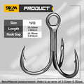 9KM Fishing Treble Hooks, High Carbon Steel Saltwater Replacement Hooks – Size4-0