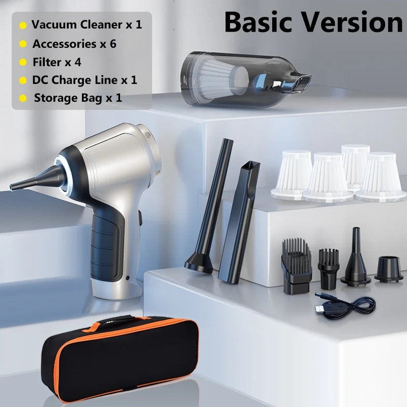 15000Pa Wireless Handheld Car Vacuum Cleaner – Dual-Use Home & Auto – Basic 4hapa bag