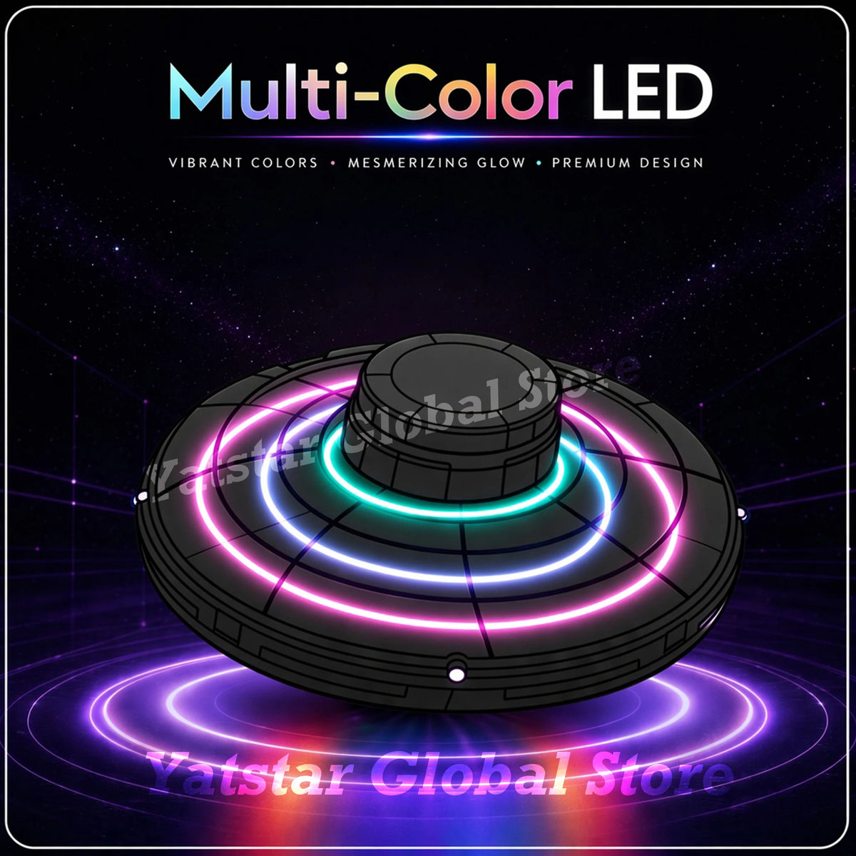 Magic Flying Suspension Ball with LED and 360° Gyro Spinner – B93 Black