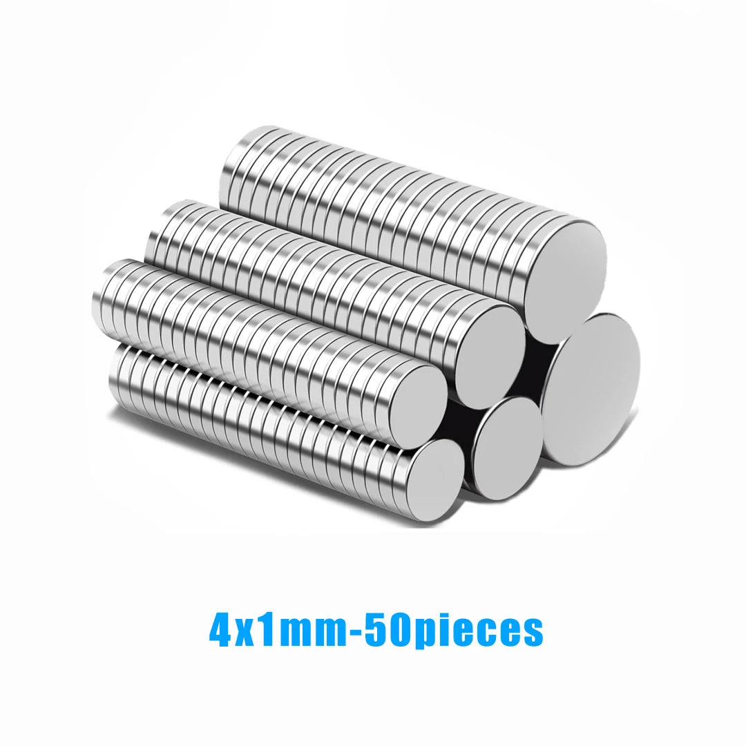 Strong Round Magnetic Stickers for DIY, Office, and Kitchen Organization – 4x1mm-50pcs