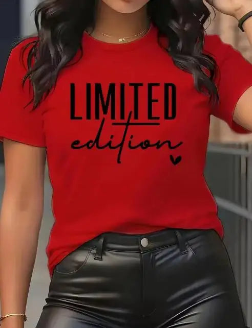 Women's Limited Edition Graphic Crew Neck T-Shirt – red