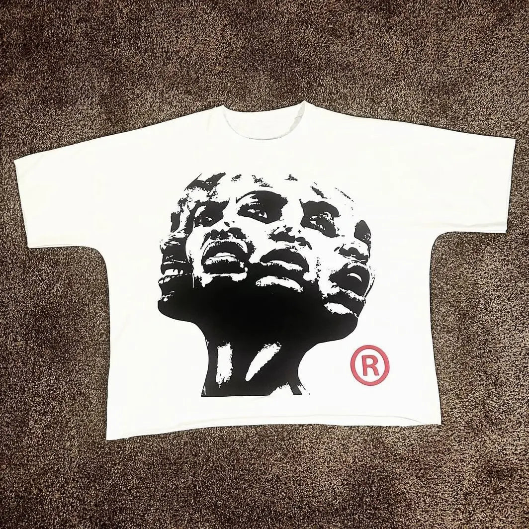 Oversized Harajuku Letter Graphic Cotton T-Shirt, Unisex Casual Tee – Xxxl
