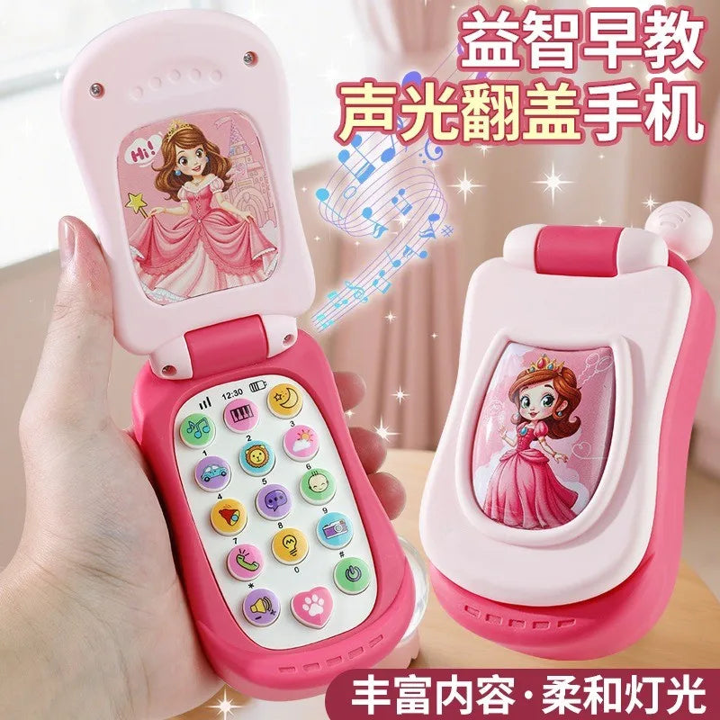Puzzle Early Education Music Mobile Phone Cartoon Simulation Flip Phone Baby Toy 61 Children's Gift English – view 6