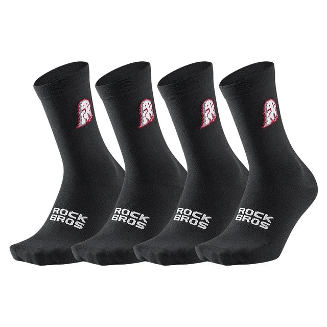 Rockbros Unisex Knee-High Athletic Socks, 4 Pairs – 4 pairs C