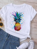 Women's Casual Graphic Print T-Shirt, Short Sleeve Polyester Tee – bt10692