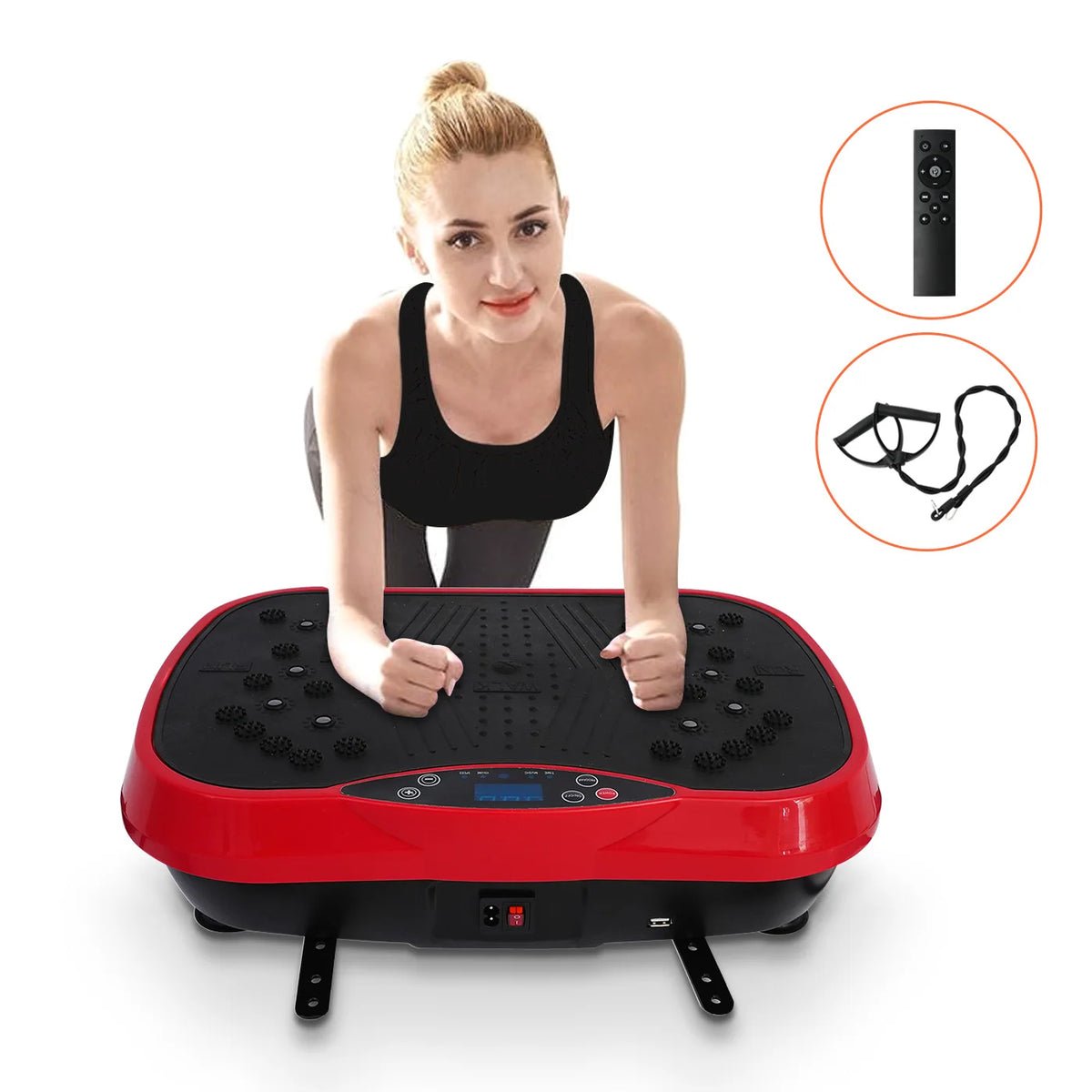 Vibration Plate Exercise Machine with 99 Speeds and Remote Control – Red Color
