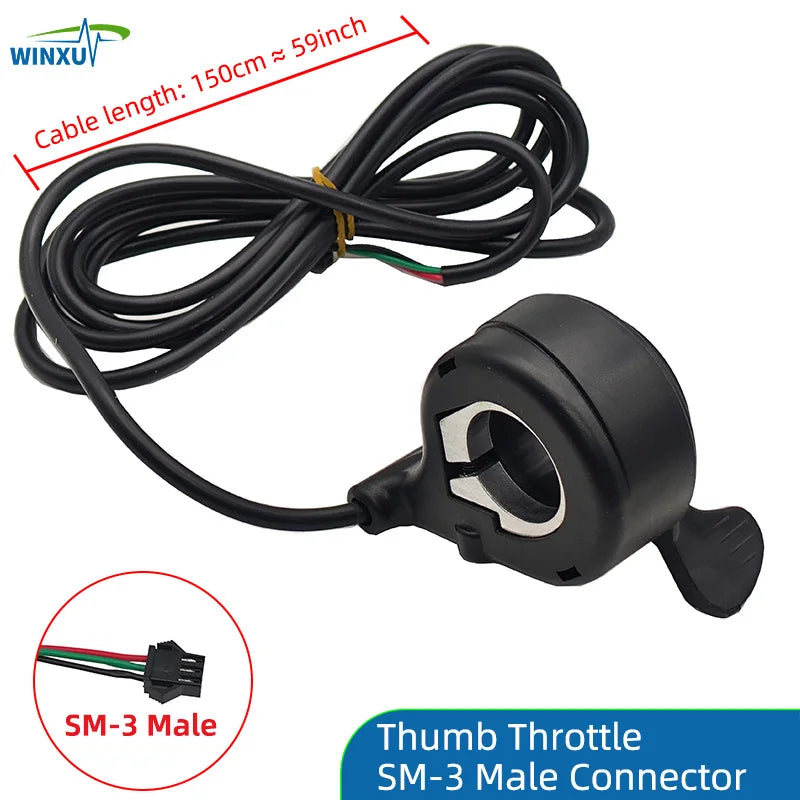 Electric Bicycle Thumb Throttle Speed Regulator, 12V-84V Universal – Throttle - SM3-Male