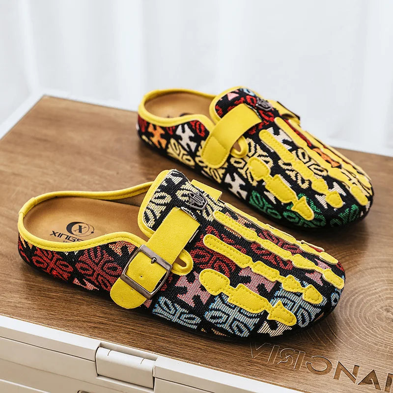 Men's Slip-On Loafers, Fabric Casual Shoes with Round Toe, Sizes 39–46 – Yellow