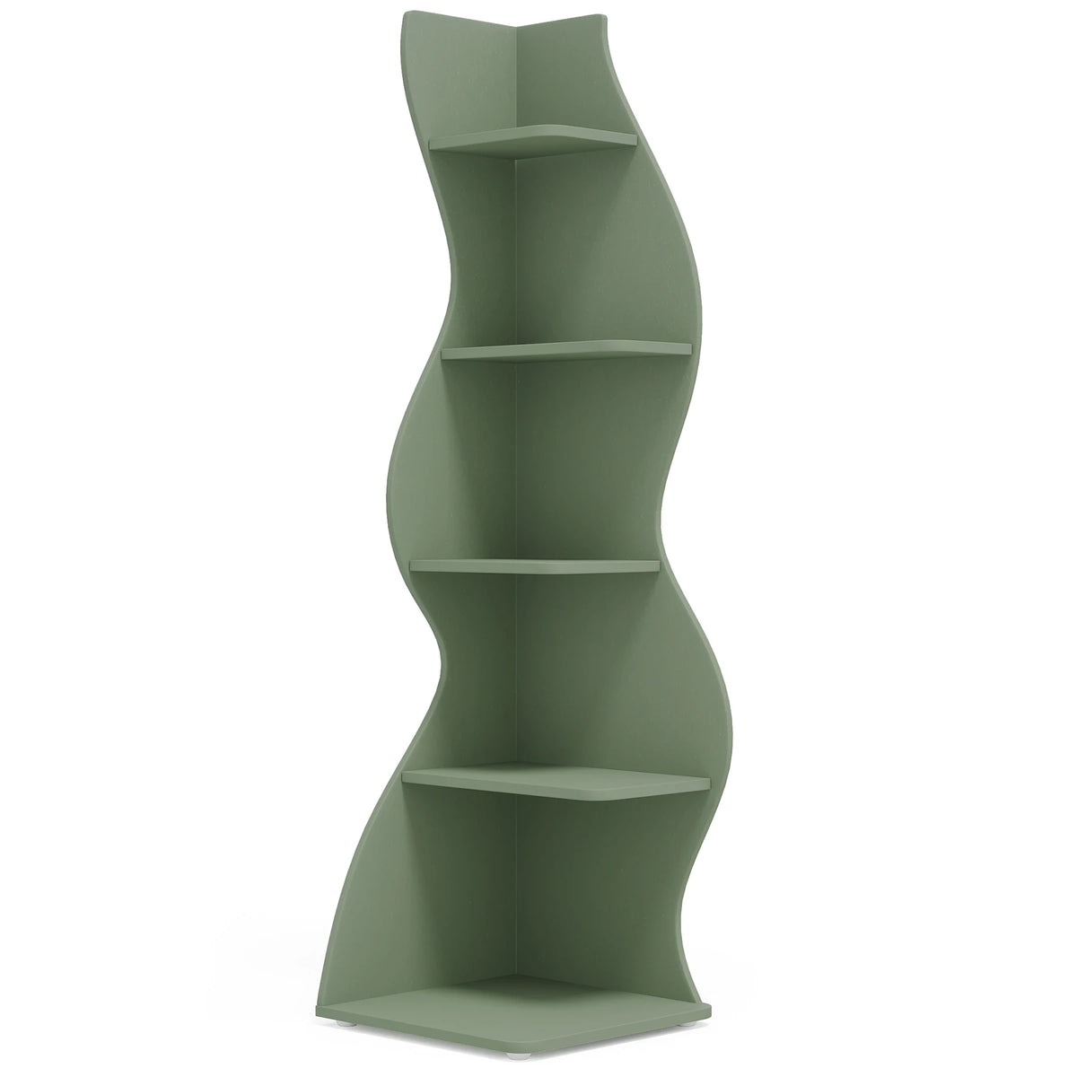 Tribesigns 5-Tier Corner Bookshelf, 19.6"D x 18.8"W x 69.8"H – Green