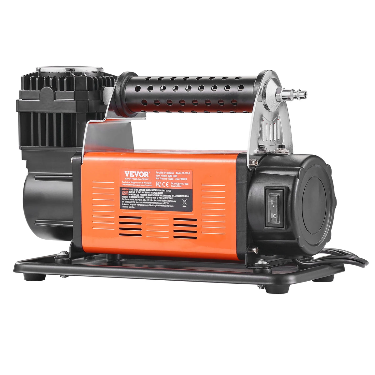 SucceBuy Tire Inflator Compressor 6-10 CFM Heavy Duty Air Compressor Dual-Cylinder 150PSI Air Pump with Adapters for Trucks