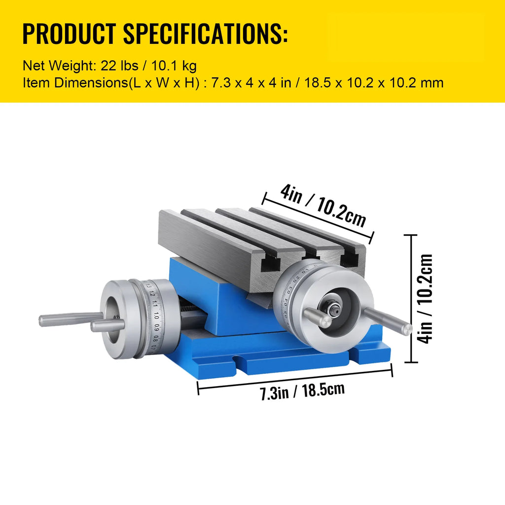 SucceBuy Compound Slide Milling Table, 7.3 x 4 Inch Worktable – 7.3 X 4 Inch