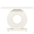 Tribesigns Modern Console Table, 40-inch Geometric Base Entryway Table – White