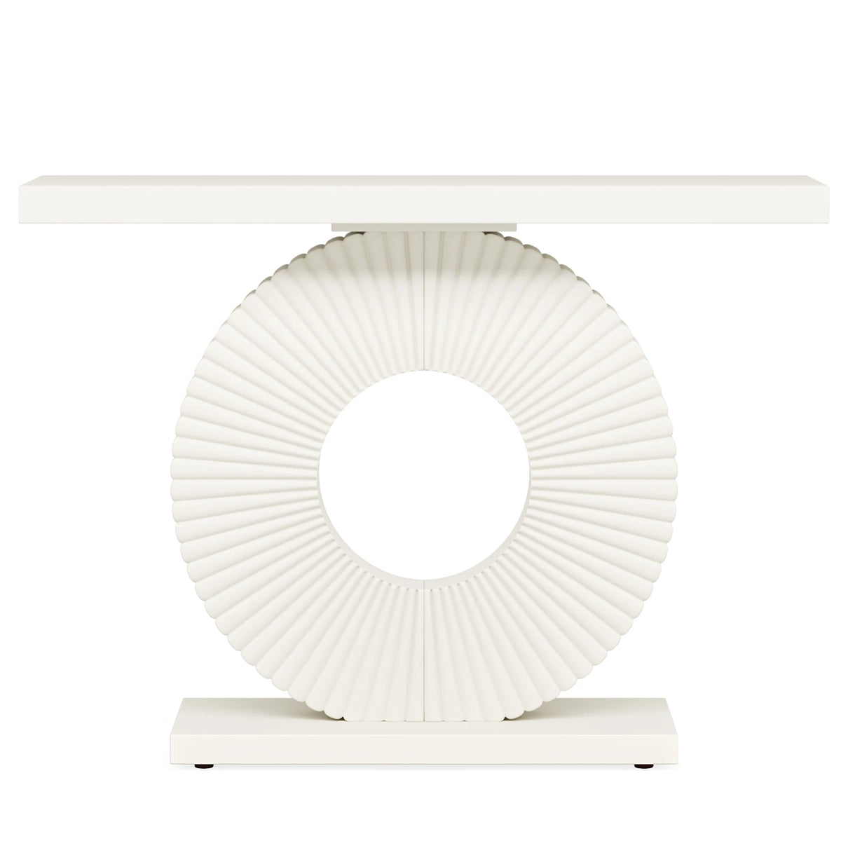 Tribesigns Modern Console Table, 40-inch Geometric Base Entryway Table – White