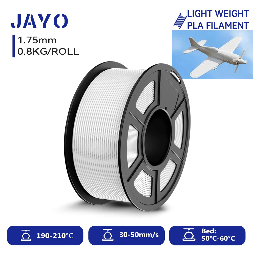 JAYO LW-PLA 3D Printer Filament, 1.75mm, 0.8kg, Low-Density Foaming – Lw-Pla