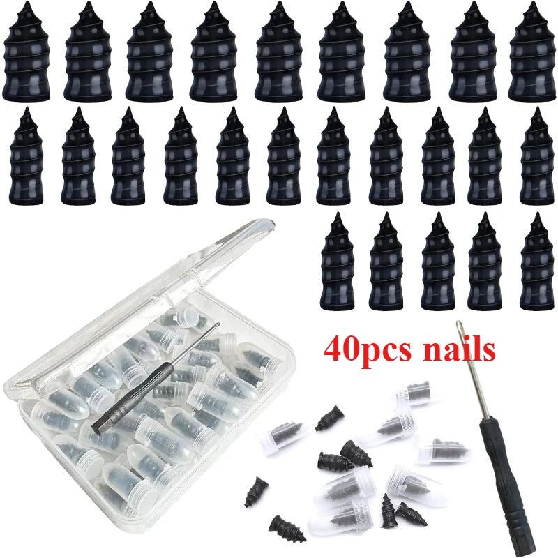 Tire Repair Rubber Nails, 40-Piece Set for Cars and Motorcycles – 40pcs